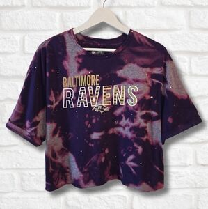 Baltimore Ravens Crop Top W/Rhinestones